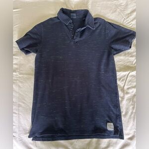 Scotch & Soda Men’s Polo Shirt, Size S, Blue Textured Short Sleeve, Like New
